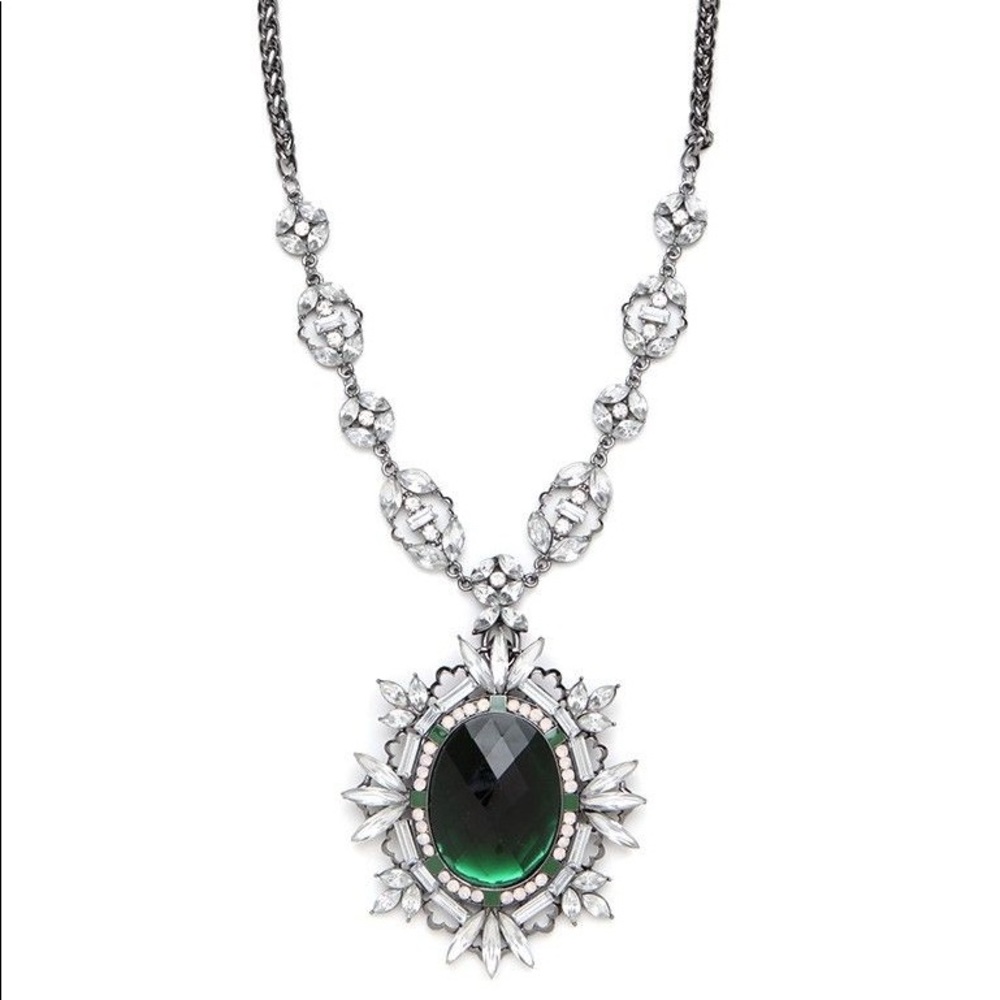BaubleBar Emerald Vignette Pendant Necklace